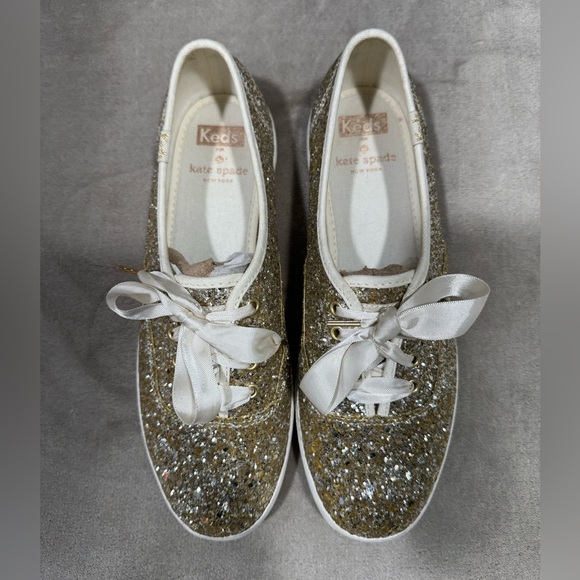 Keds x Kate Spade Sparkling Glitter Gold Sneakers - Picture 6 of 12
